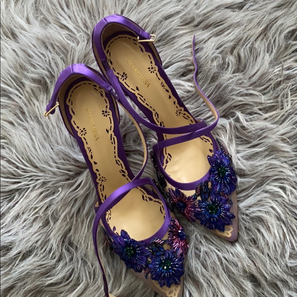 Purple pumps by Marchesa